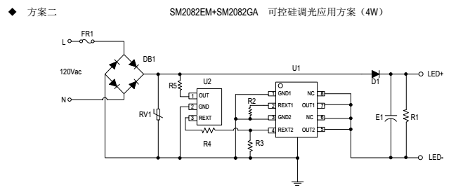 SM2082GA可控硅调光应用