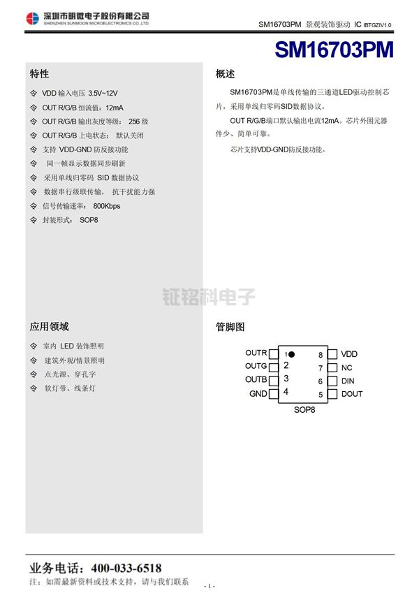 SM16703PMLED驱动芯片