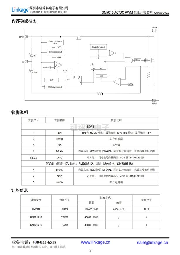 SM7015电源管理芯片