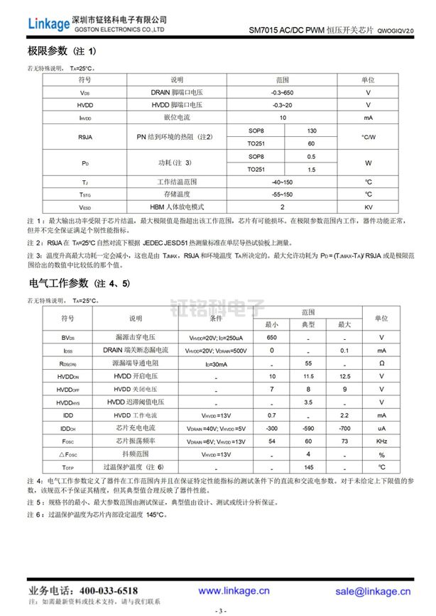 SM7015电源管理芯片